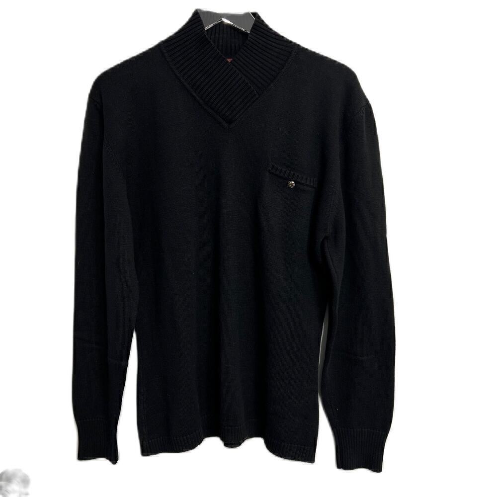 Worthington Women's Long Sleeve Shawl Neck Sweater Black Large